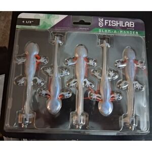 Fishlab - 4 1/2" Slam-A-Mander - 5 pk - Albino - Swimbait SL-45-AL (New)